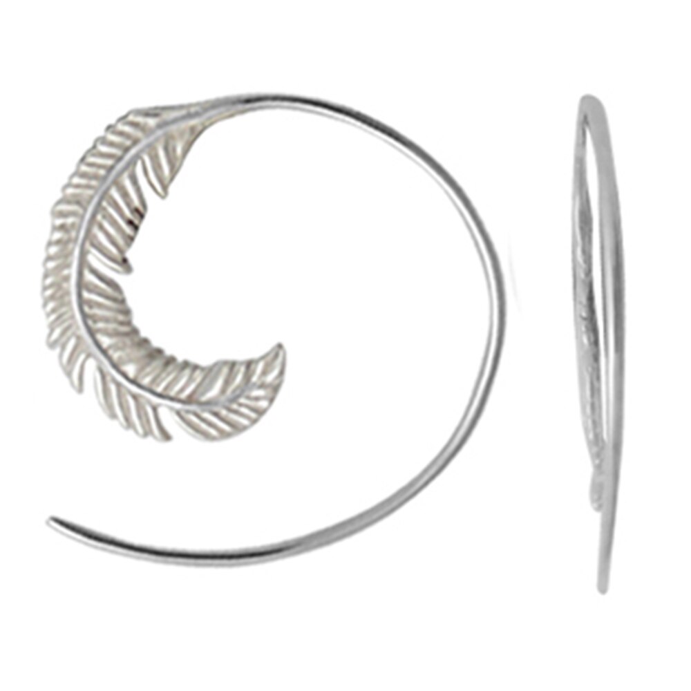 Boma, Sterling Silver, Earrings, Feather Matte